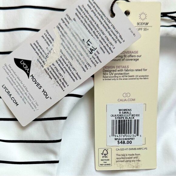 Dick's Sporting Goods Women's Stripe Blk Power Sculpt Mid Rise Swim Bottoms NWT - Picture 10 of 10